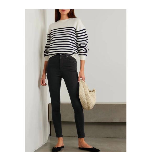 L’AGENCE Margot Coated Black Skinny Jeans | Rocker Luxe Capsule Wardrobe NWOT - Picture 1 of 16